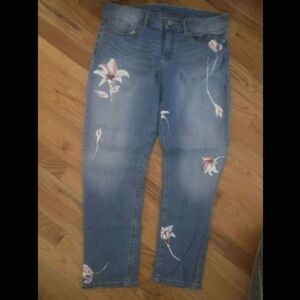 Jordache Floral Print Jeans Size 12